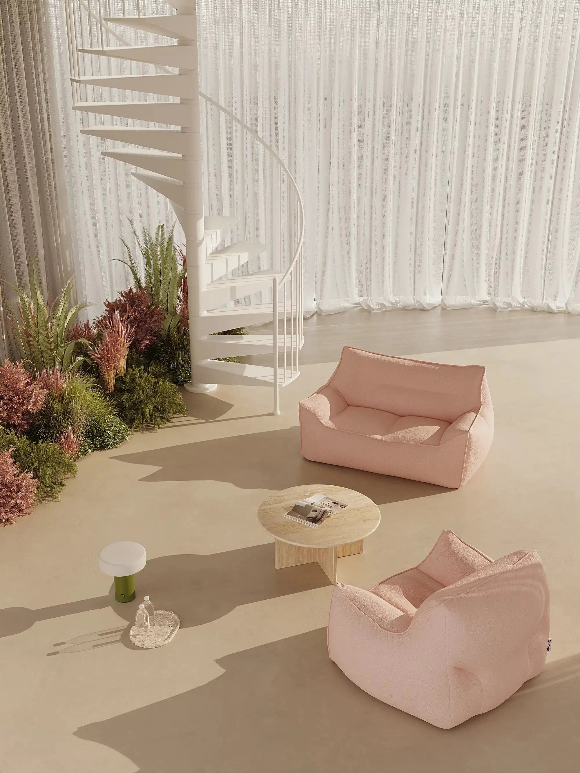 DODO BEAN BAG TWO-SEATER TEDDY KKUSO.HOME
