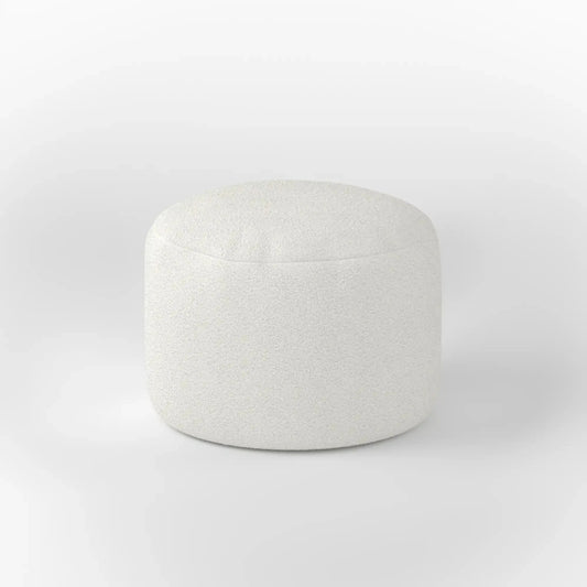 LEXIE ROUND OTTOMAN BOUCLE KKUSO.HOME