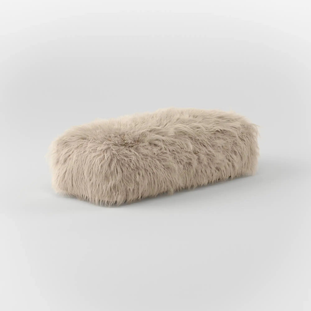 DODO TWO SEATER LOUNGE RECTANGULAR OTTOMAN-FAUX FUR KKUSO.HOME