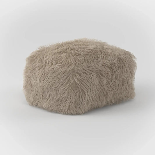 DODO LOUNGE SQUARE OTTOMAN-FAUX FUR KKUSO.HOME